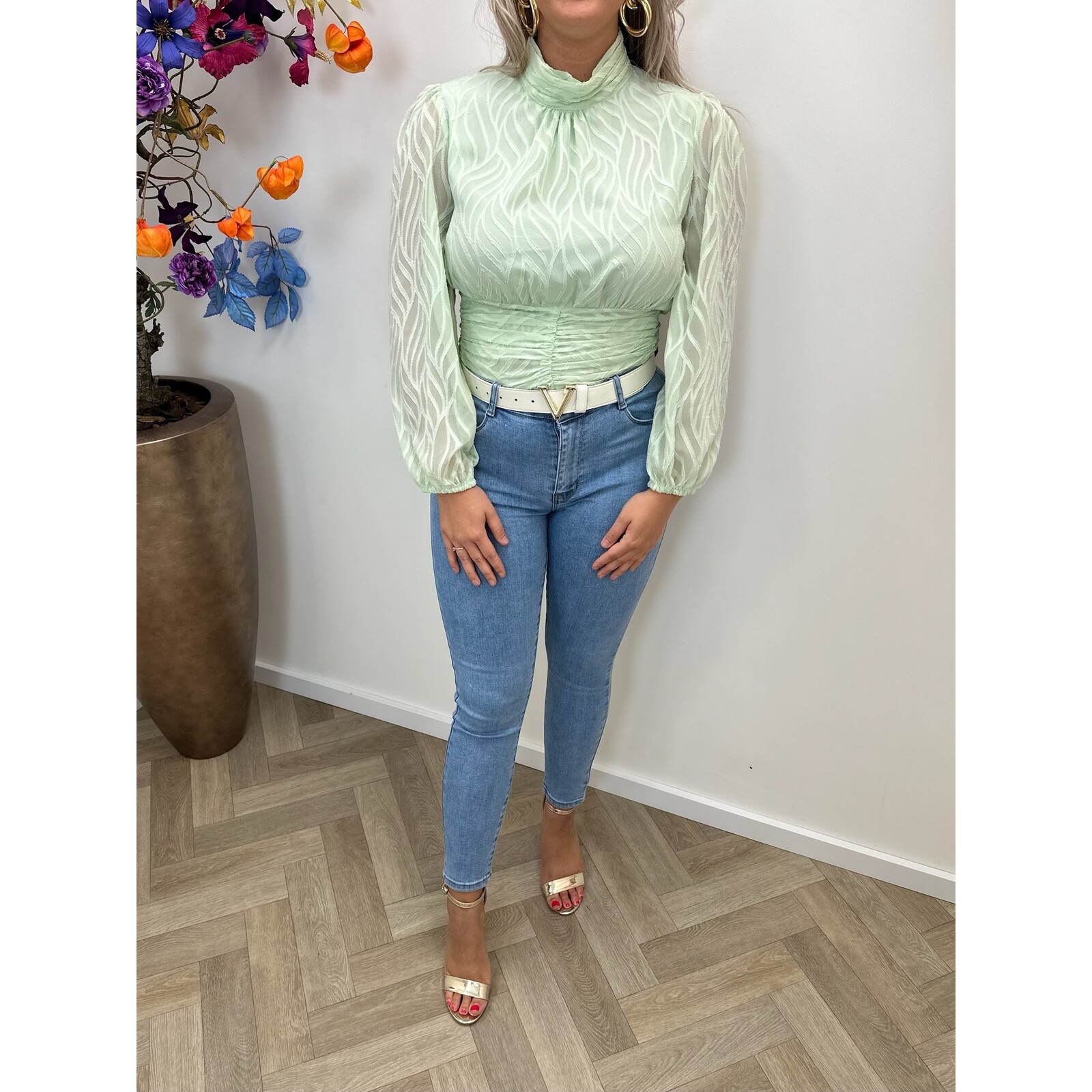 Blouse Flam Smock  Mint CY4550B