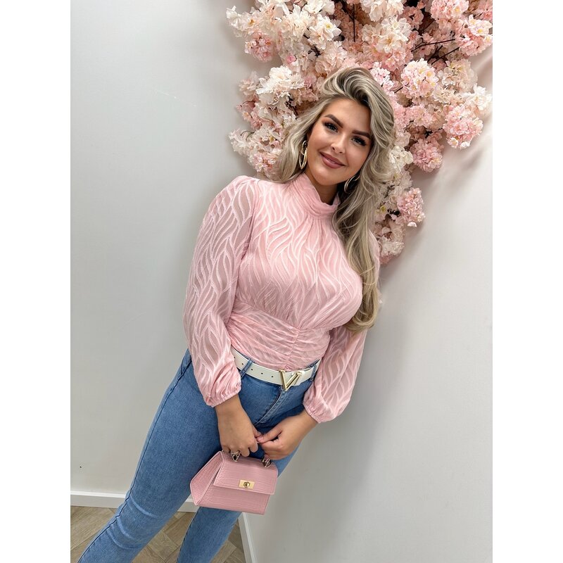 Blouse Flam Smock Pink CY4550B