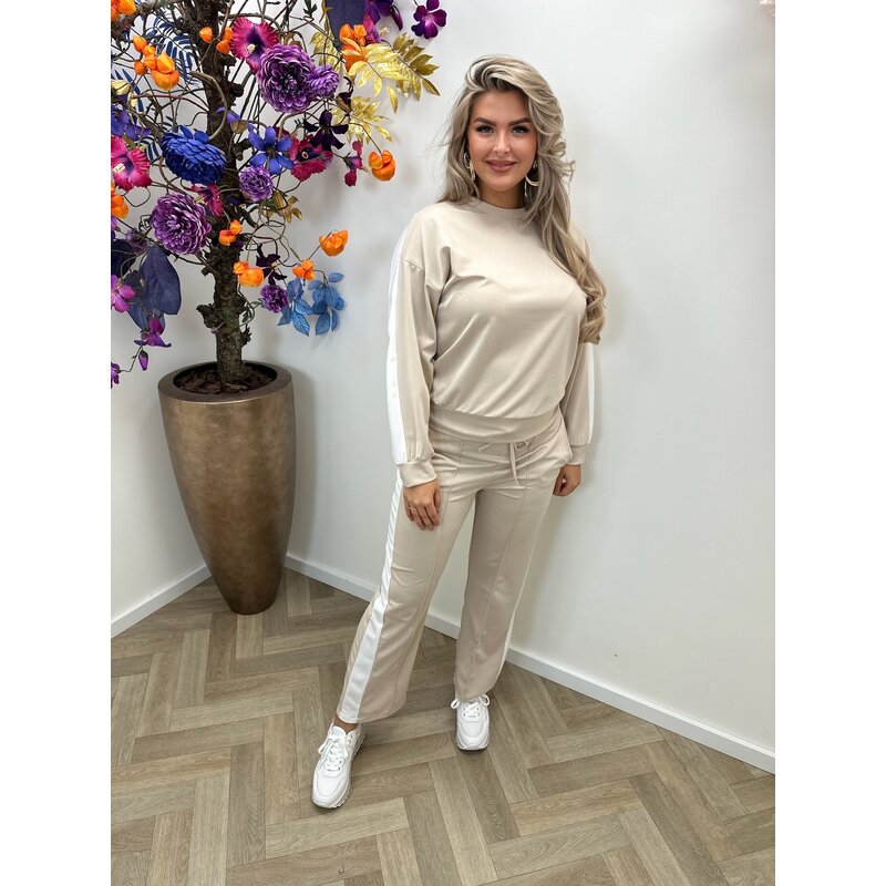 2 Delige Set Bella With Stripe Beige