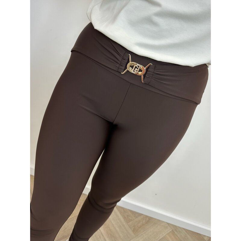 Legging Pants Gold Logo Choco Liu Jo 1681