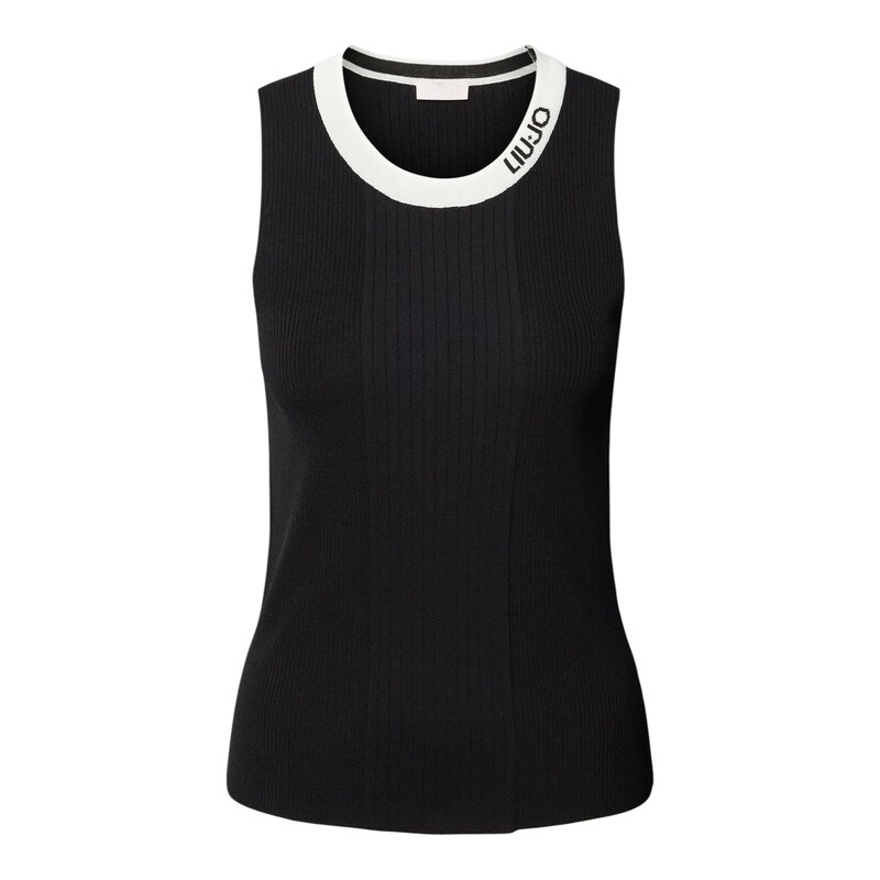 Top Maglia Nero White Liu Jo 1666