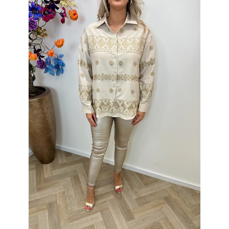 Blouse Emily Gold Beige  D379