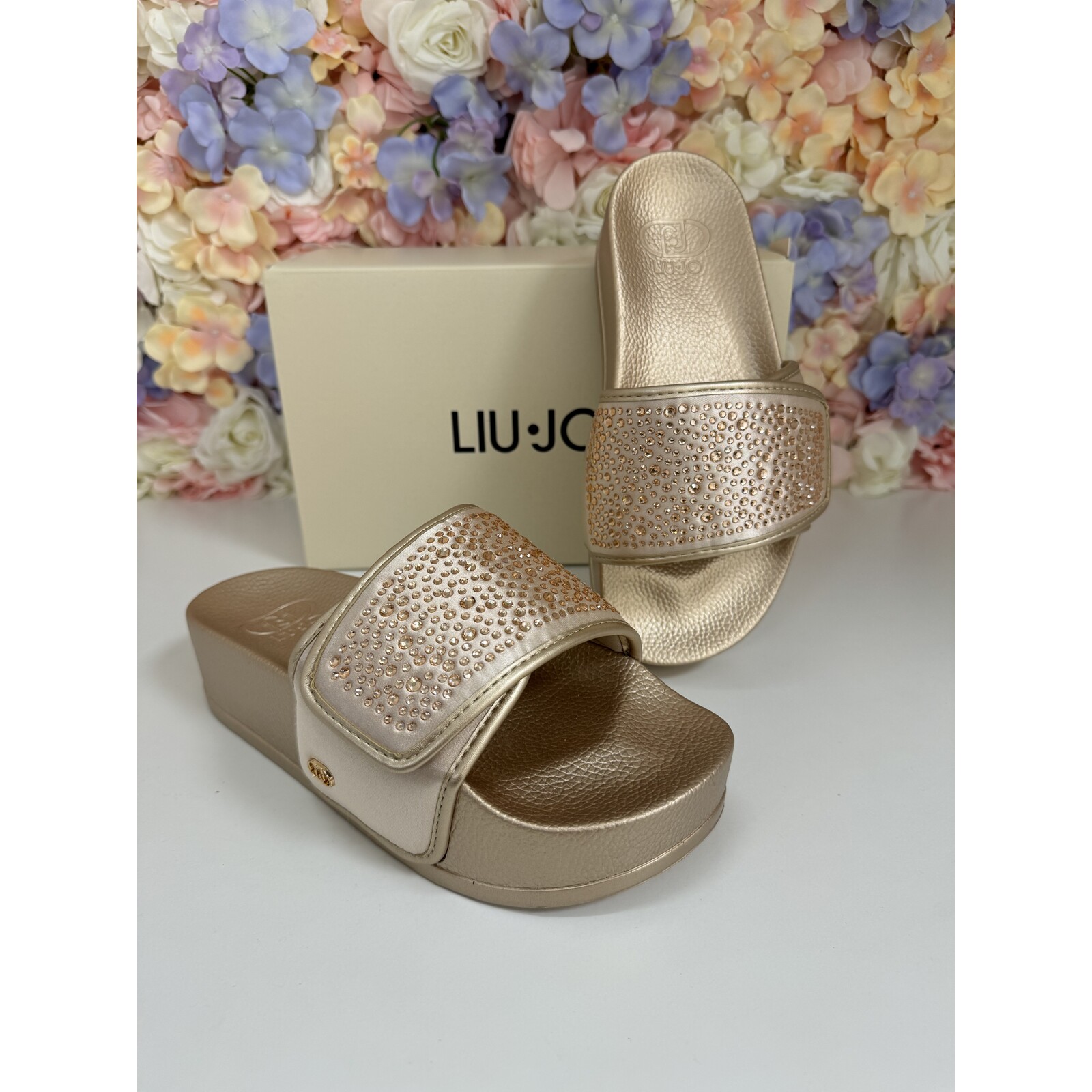 Liu-Jo Slippers Mykonos Satin Strass Gold Liu Jo 1741