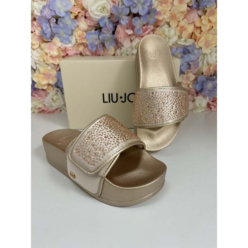 Slippers Mykonos Satin Strass Gold Liu Jo 1741