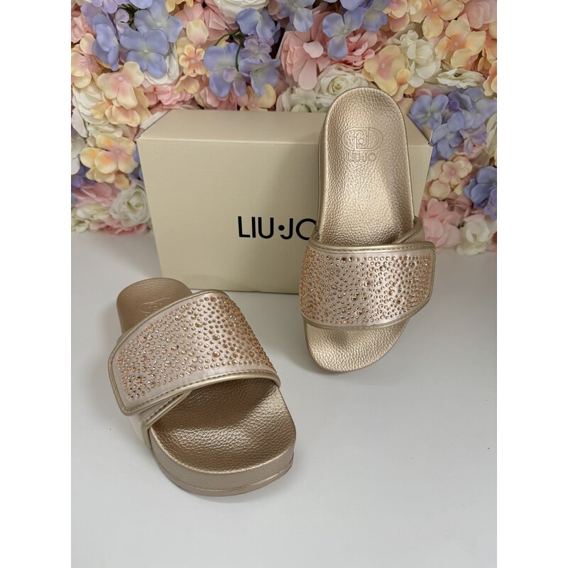 Slippers Mykonos Satin Strass Gold Liu Jo 1741