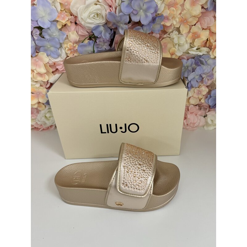 Slippers Mykonos Satin Strass Gold Liu Jo 1741