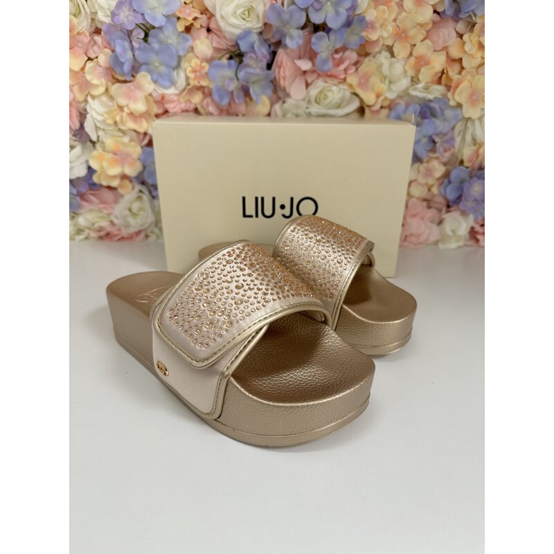 Slippers Mykonos Satin Strass Gold Liu Jo 1741