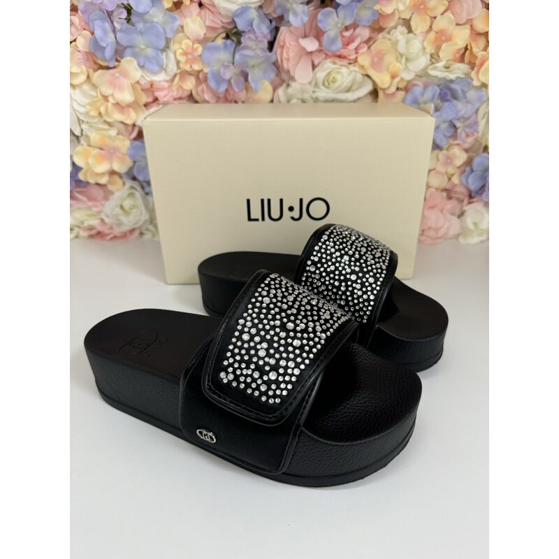 Slippers Mykonos Satin Strass  Black Liu Jo 1742