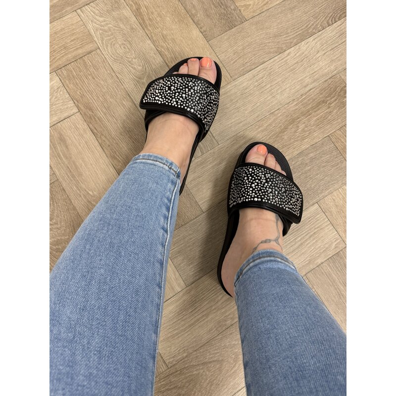 Slippers Mykonos Satin Strass  Black Liu Jo 1742