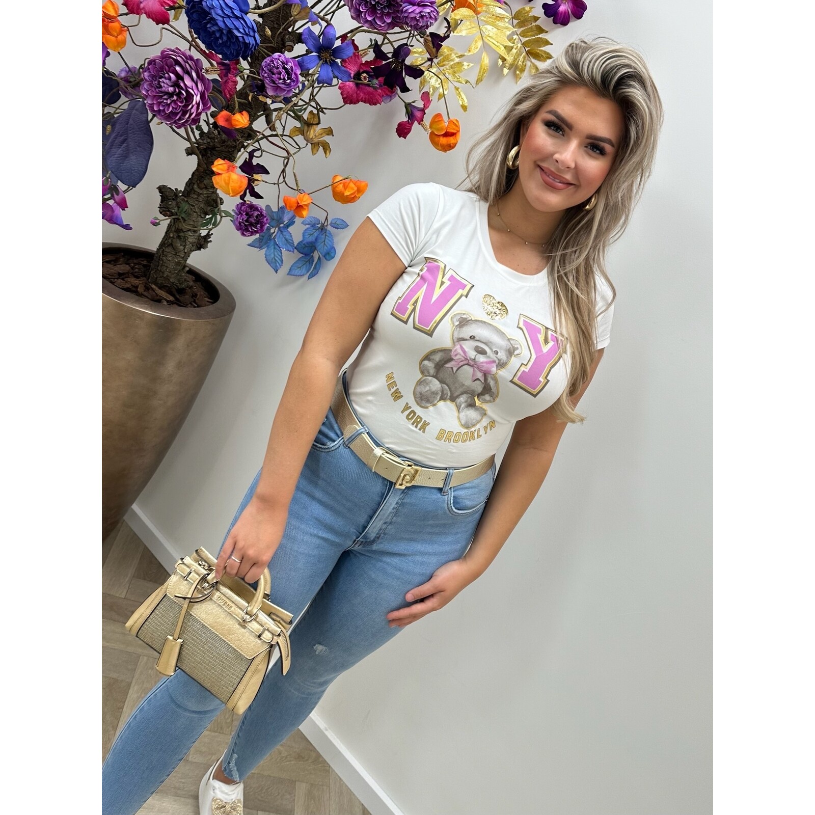 T-shirt Bear Ny Pink  3752