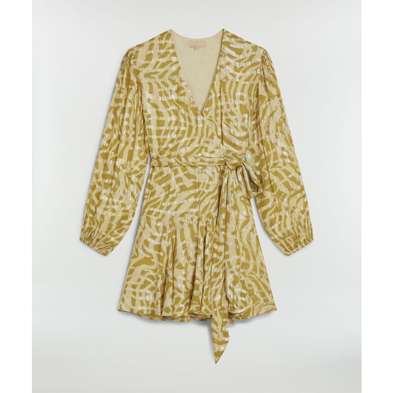 Overslag Jurk  Aliya Lurex  Gold Green JoshV