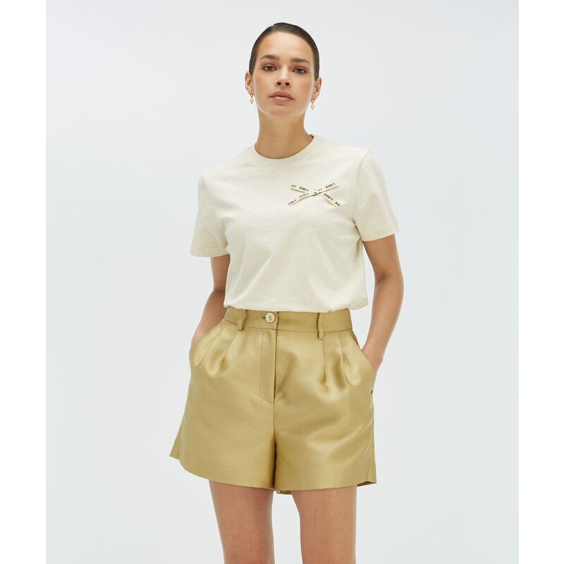 T-shirt Dorie Bow Ecru Melange JoshV