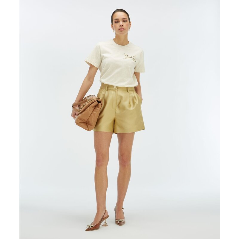 T-shirt Dorie Bow Ecru Melange JoshV