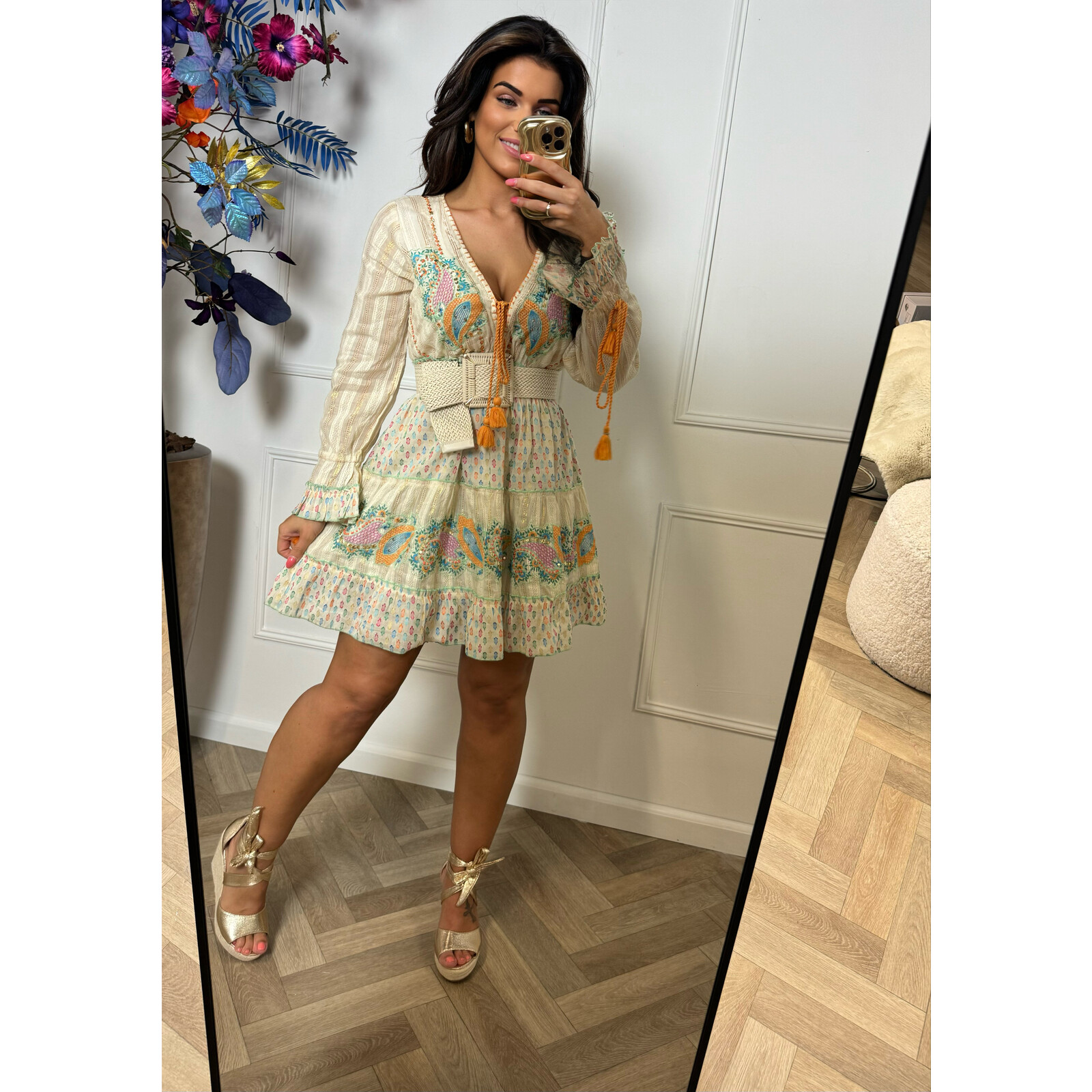 Dress luxury Dubai 6200 orange