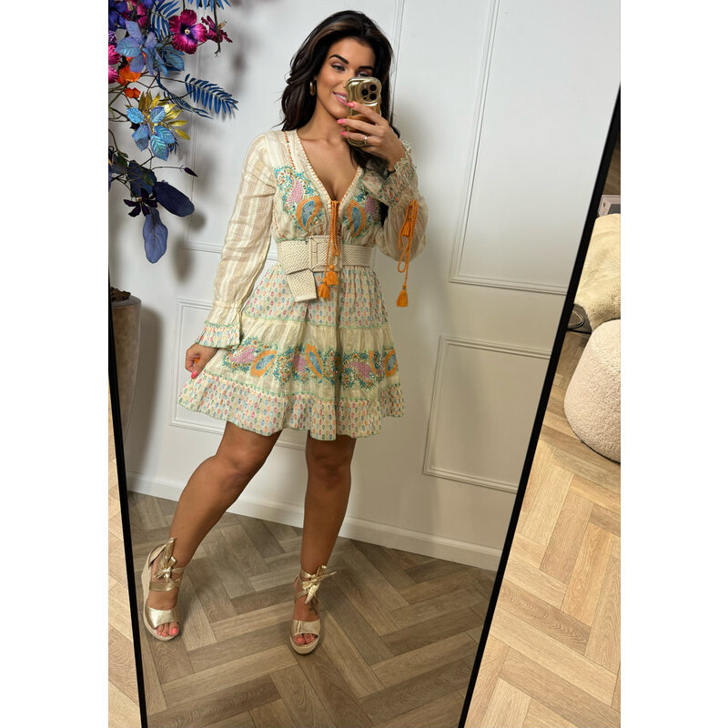 Dress luxury Dubai 6200 orange