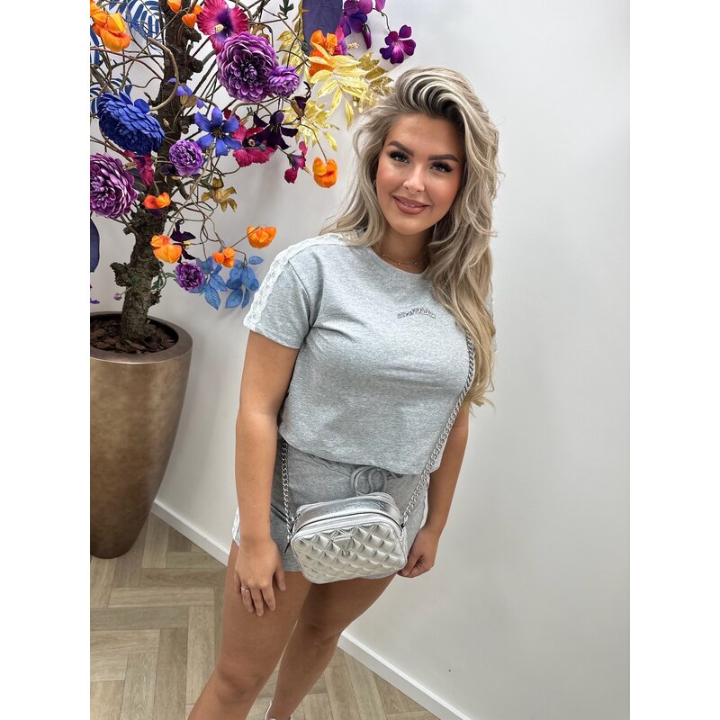 2 Delige Set Lace Fashion Grey 99281
