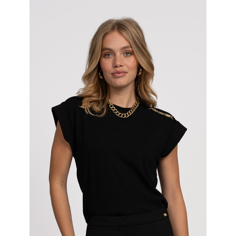 T-shirt Epaulette Black Nikkie