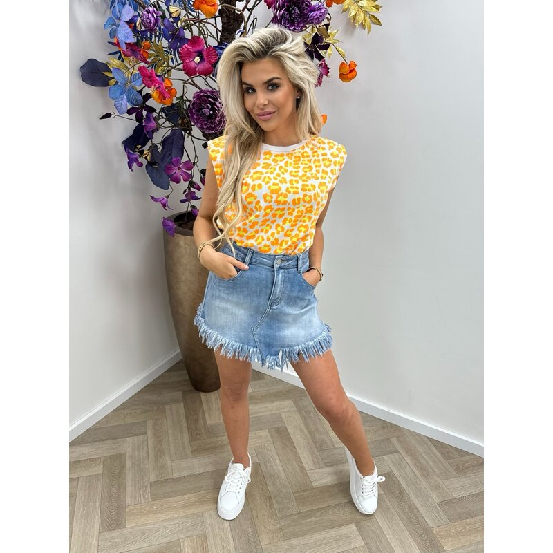 Top Color Leopard  Orange