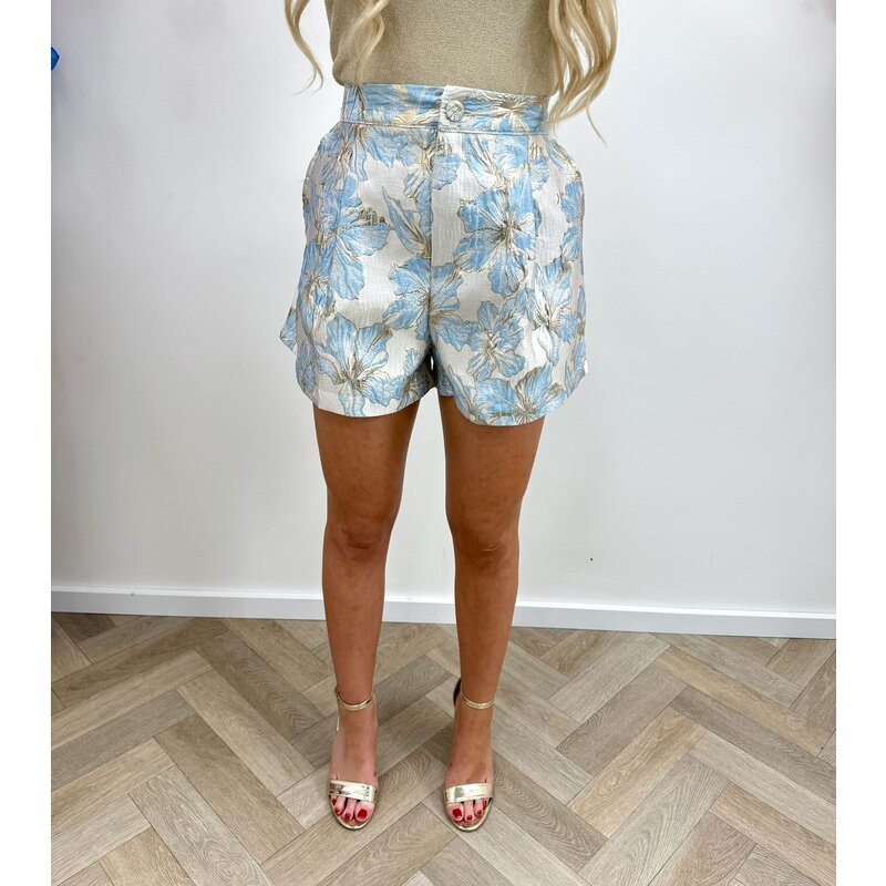 Short Glamour Flower Blue  CY4853B