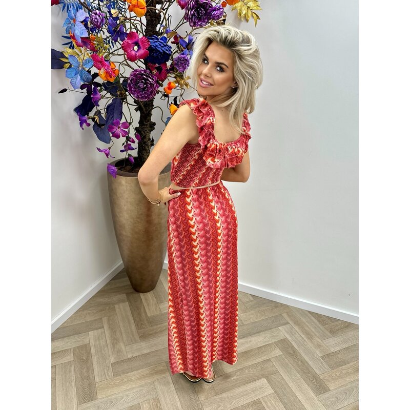 Set Star Gold Zigzag  Red