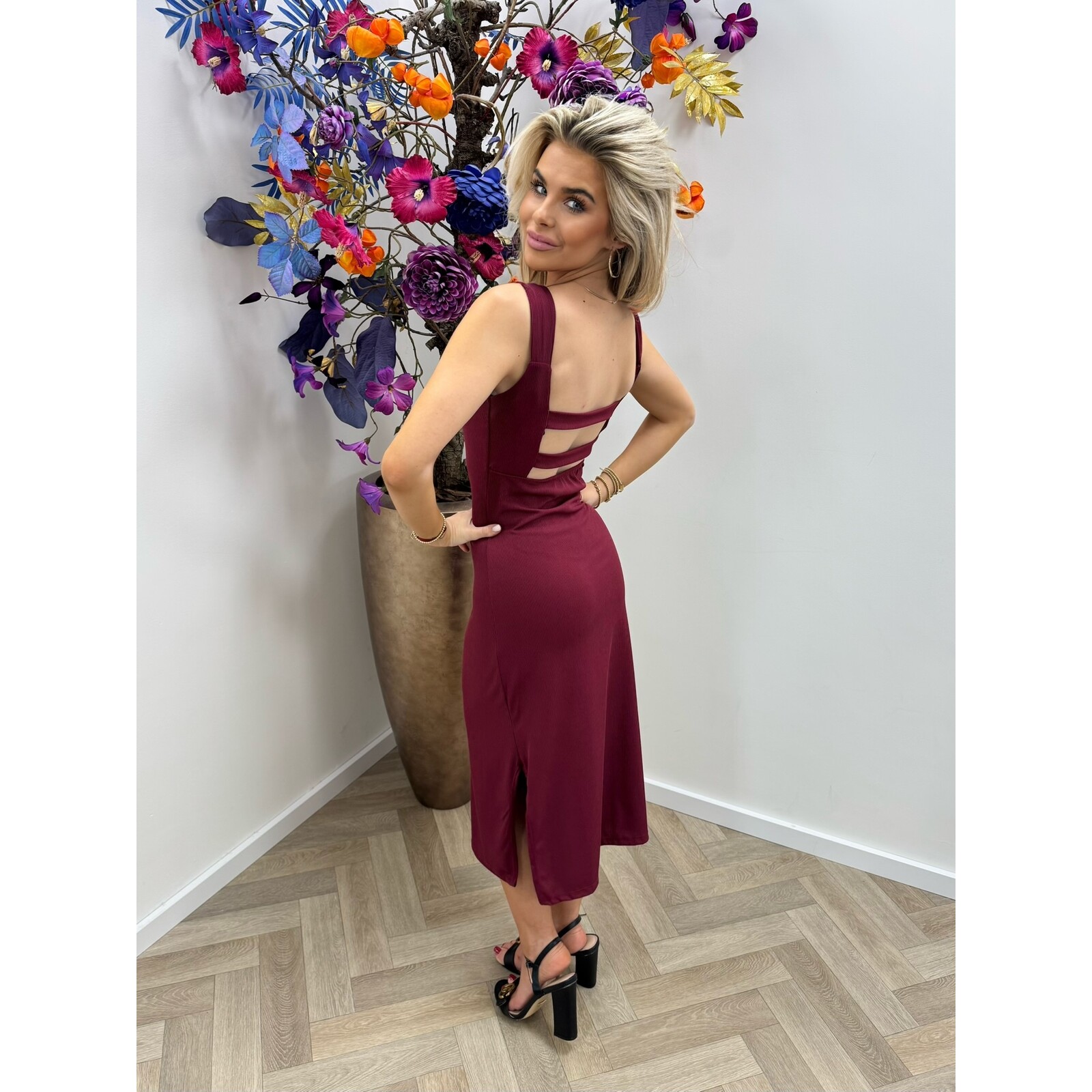 Basic Dress Sun Shine  Bordeaux