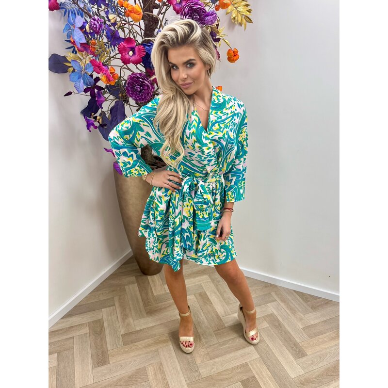 Dress Tropical Colors Green  FL-319-3 (WEB ONLY)
