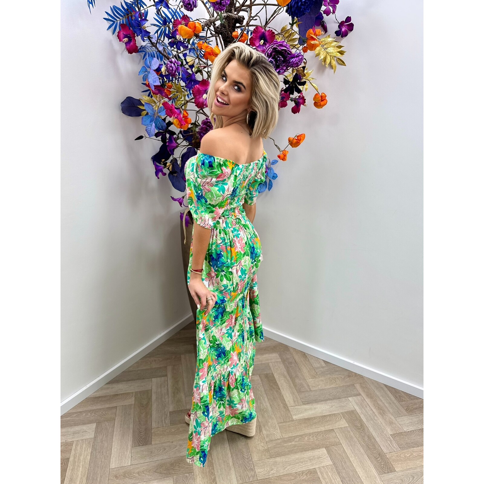 Set Flowers Florina  Green FL379-5 (WEB ONLY)