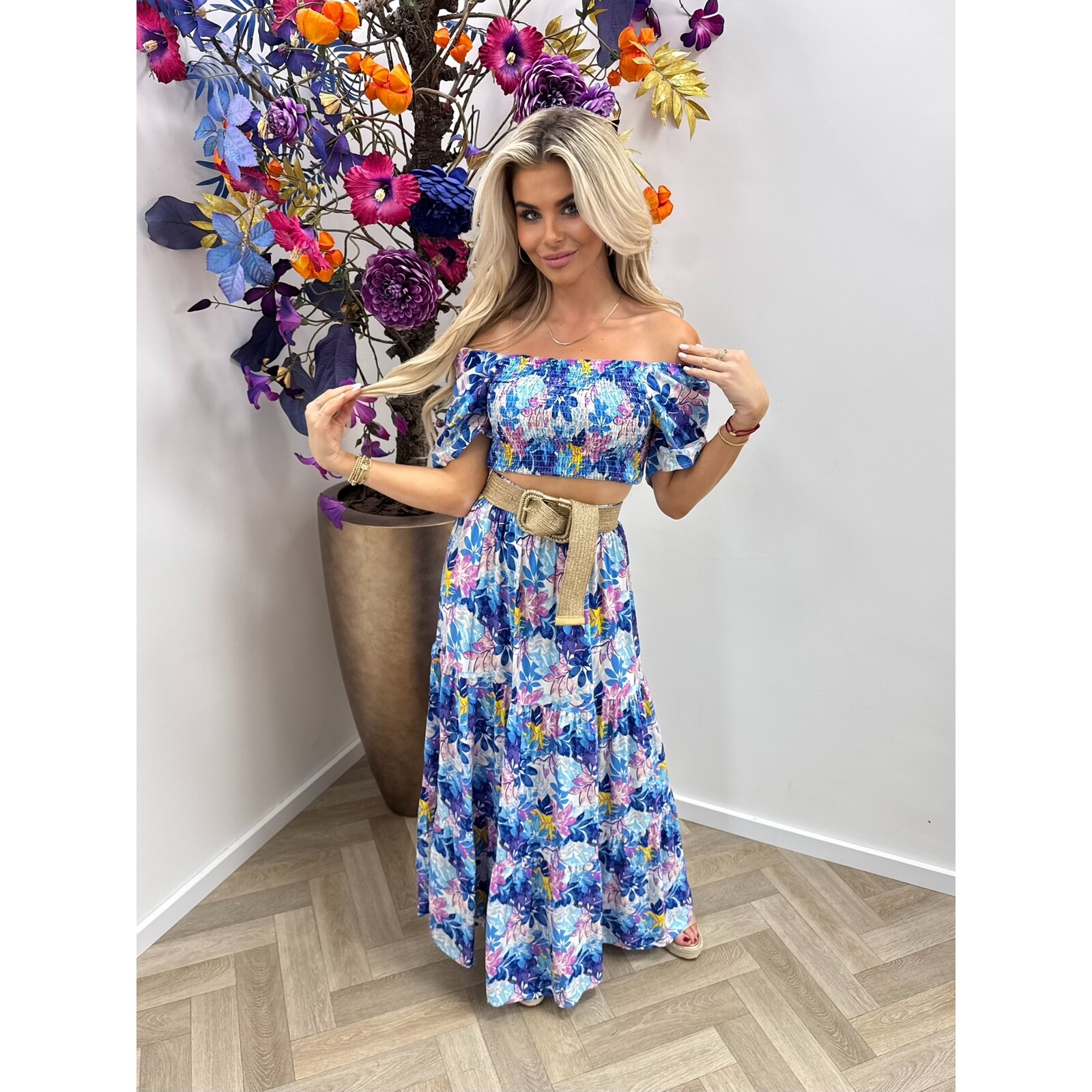 Set Flowers Florina Blue  FL379-5 (WEB ONLY)