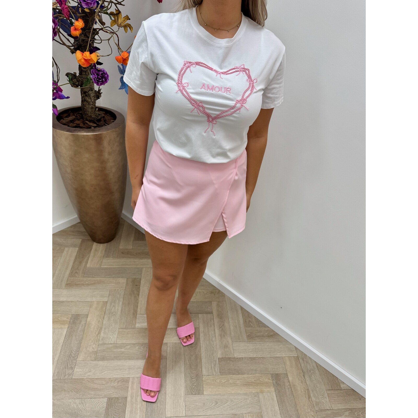 T-shirt Amour  Heart  White J2827