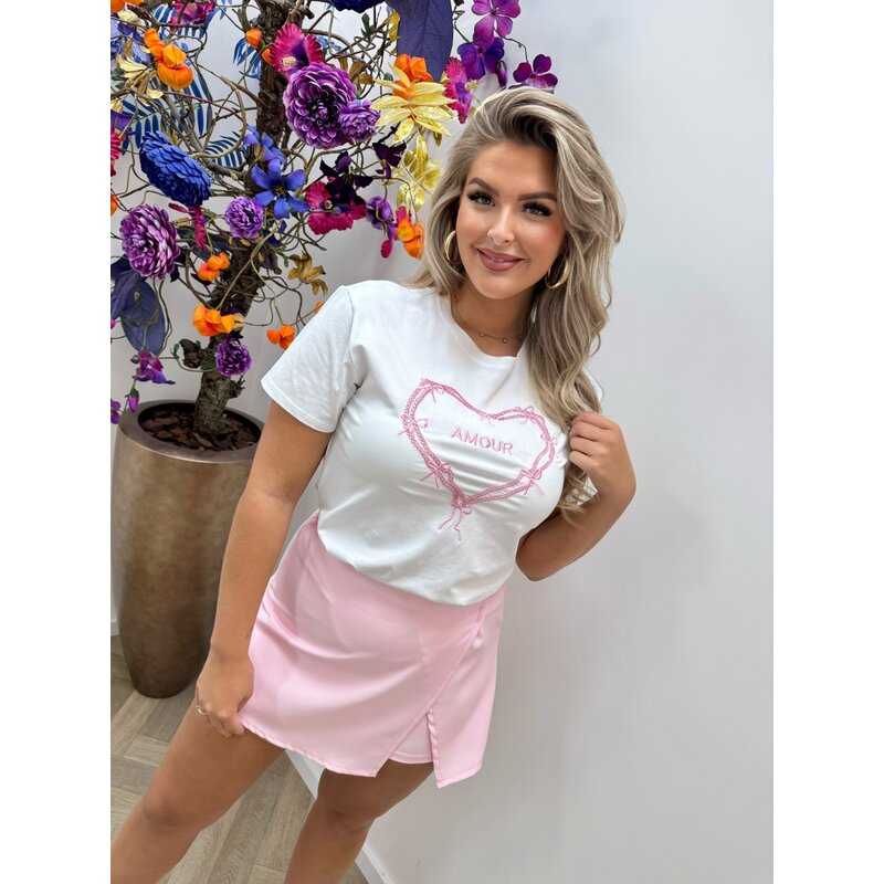 T-shirt Amour  Heart  White J2827