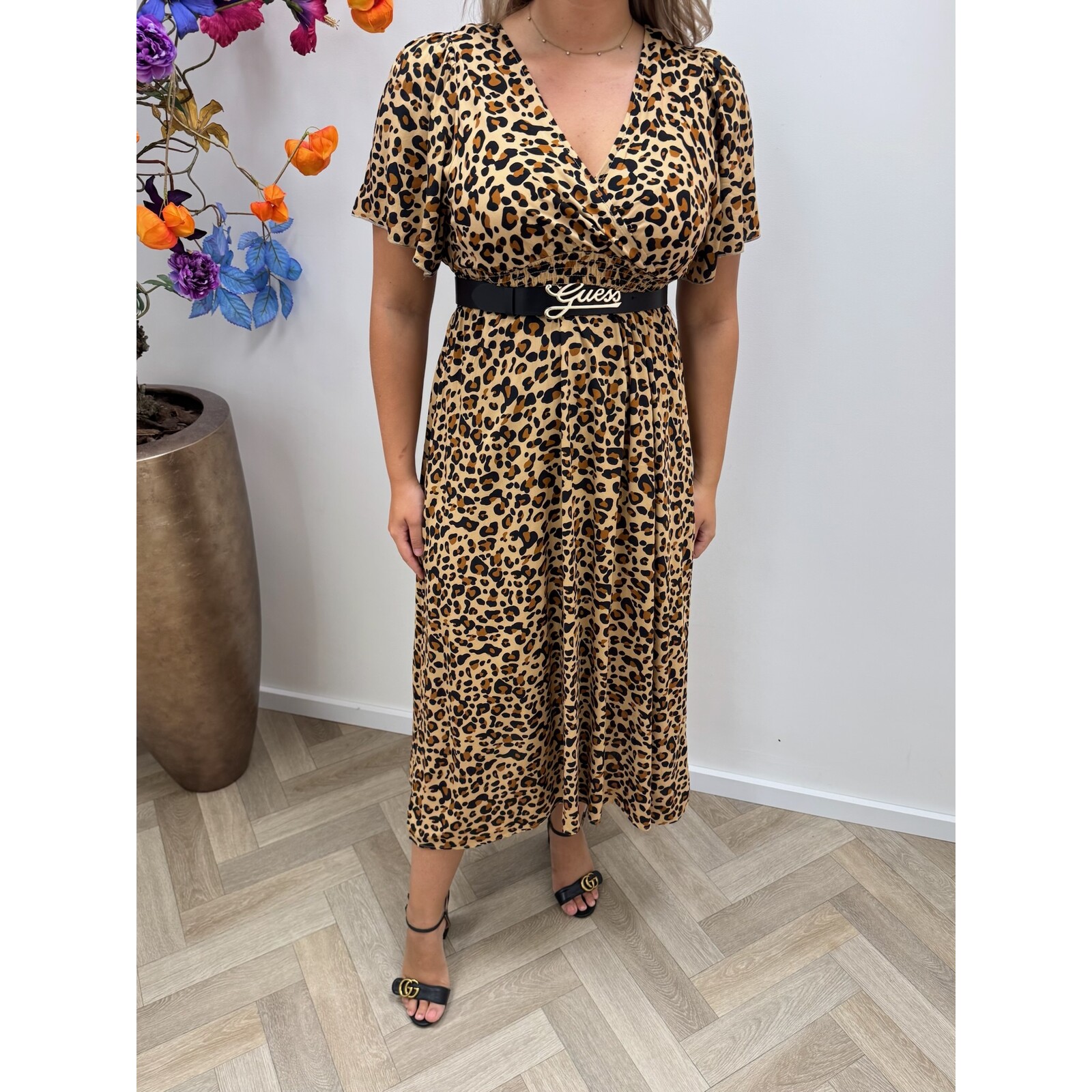 Long Fashion Leopard Dress  Brown 77206