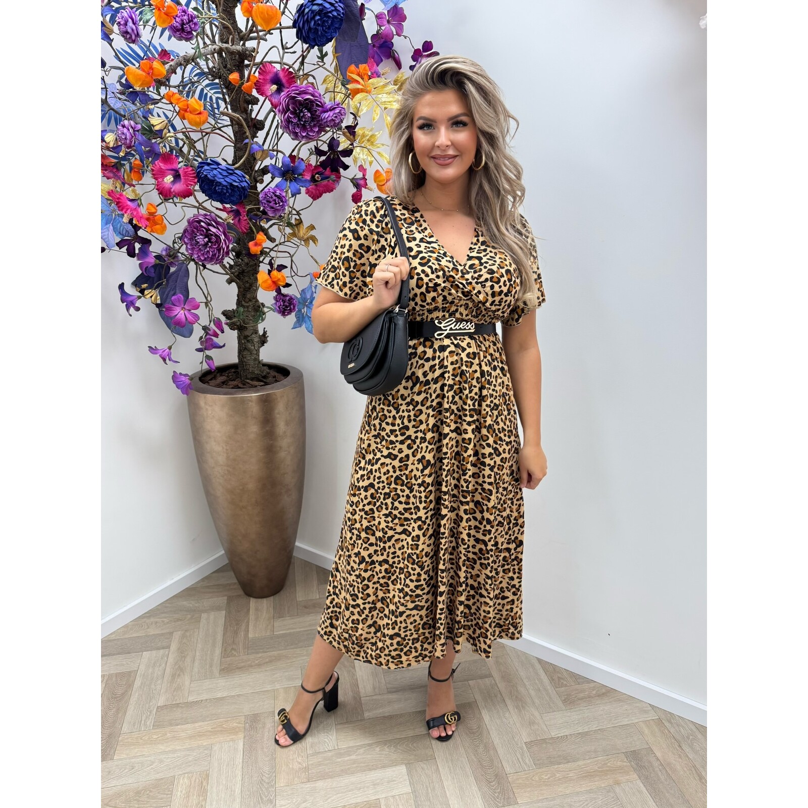 Long Fashion Leopard Dress  Brown 77206