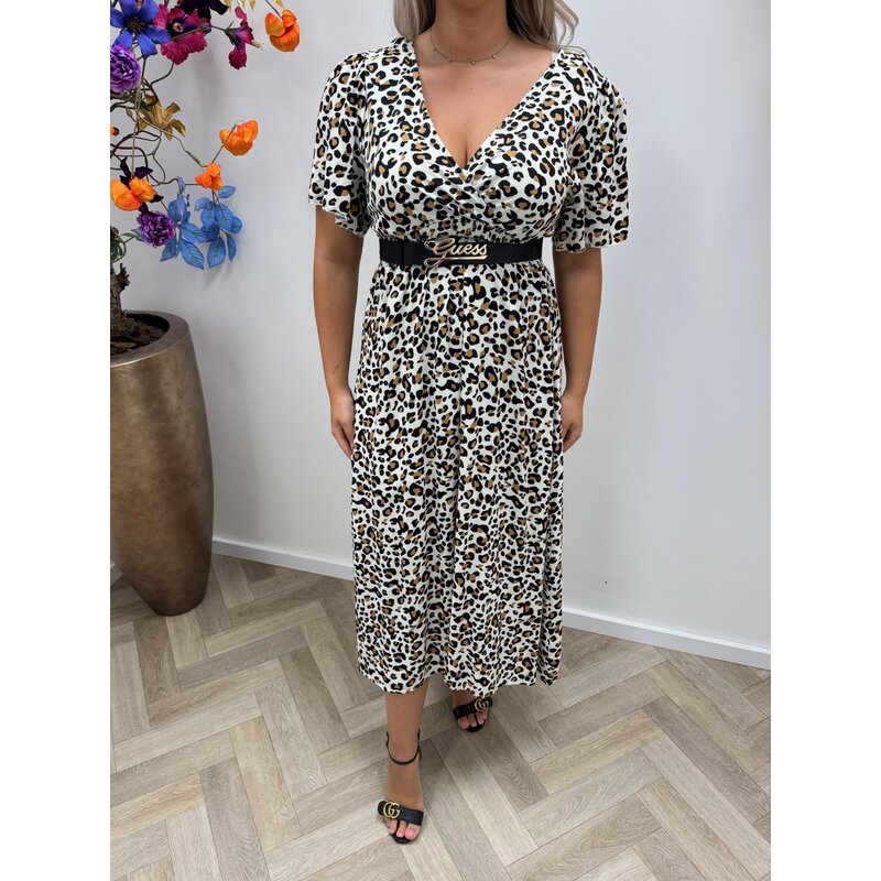 Long Fashion Leopard Dress  Beige 77206