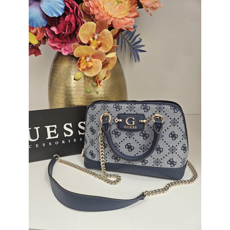 Satchel Bag Neda Dome Logo Navy Guess 544