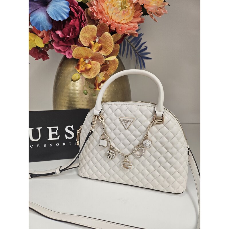 Satchel Bag Everlee Dome Off White  Guess 541