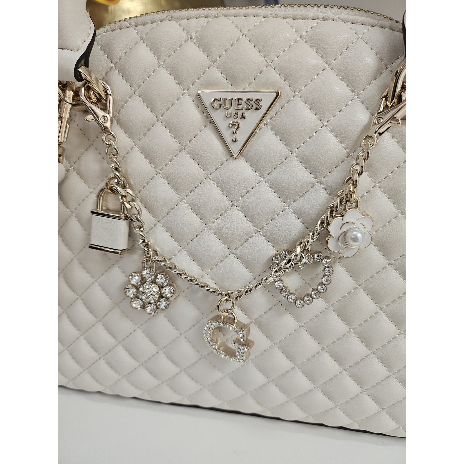 Guess Satchel Bag Everlee Dome Off White  Guess 541