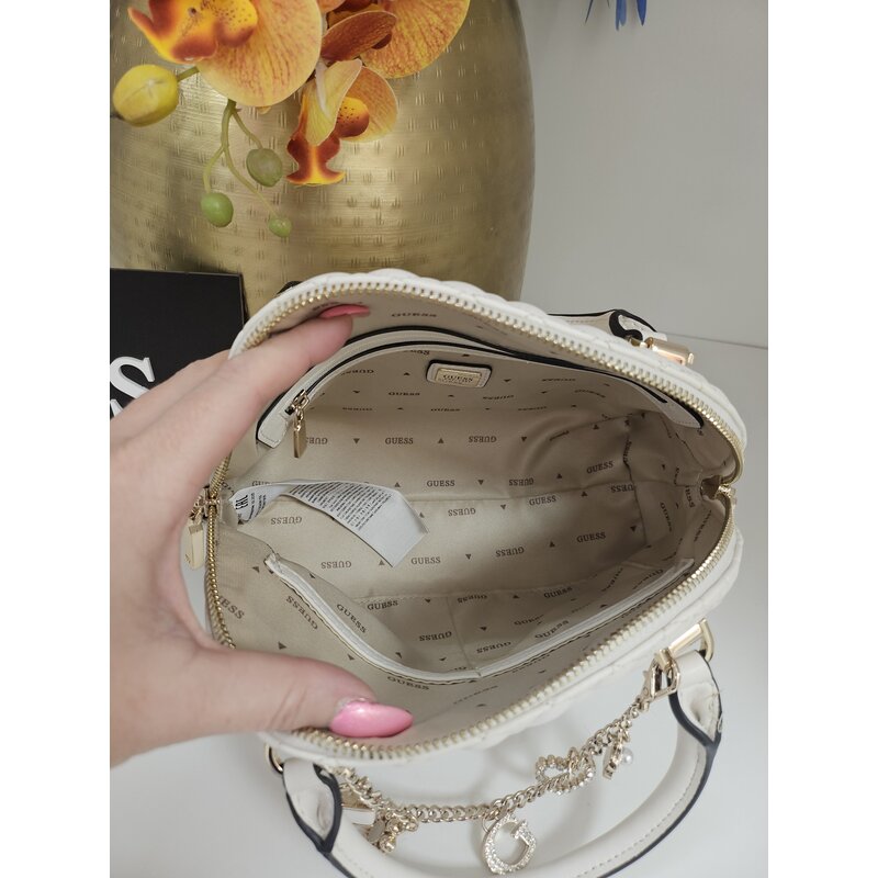 Satchel Bag Everlee Dome Off White  Guess 541