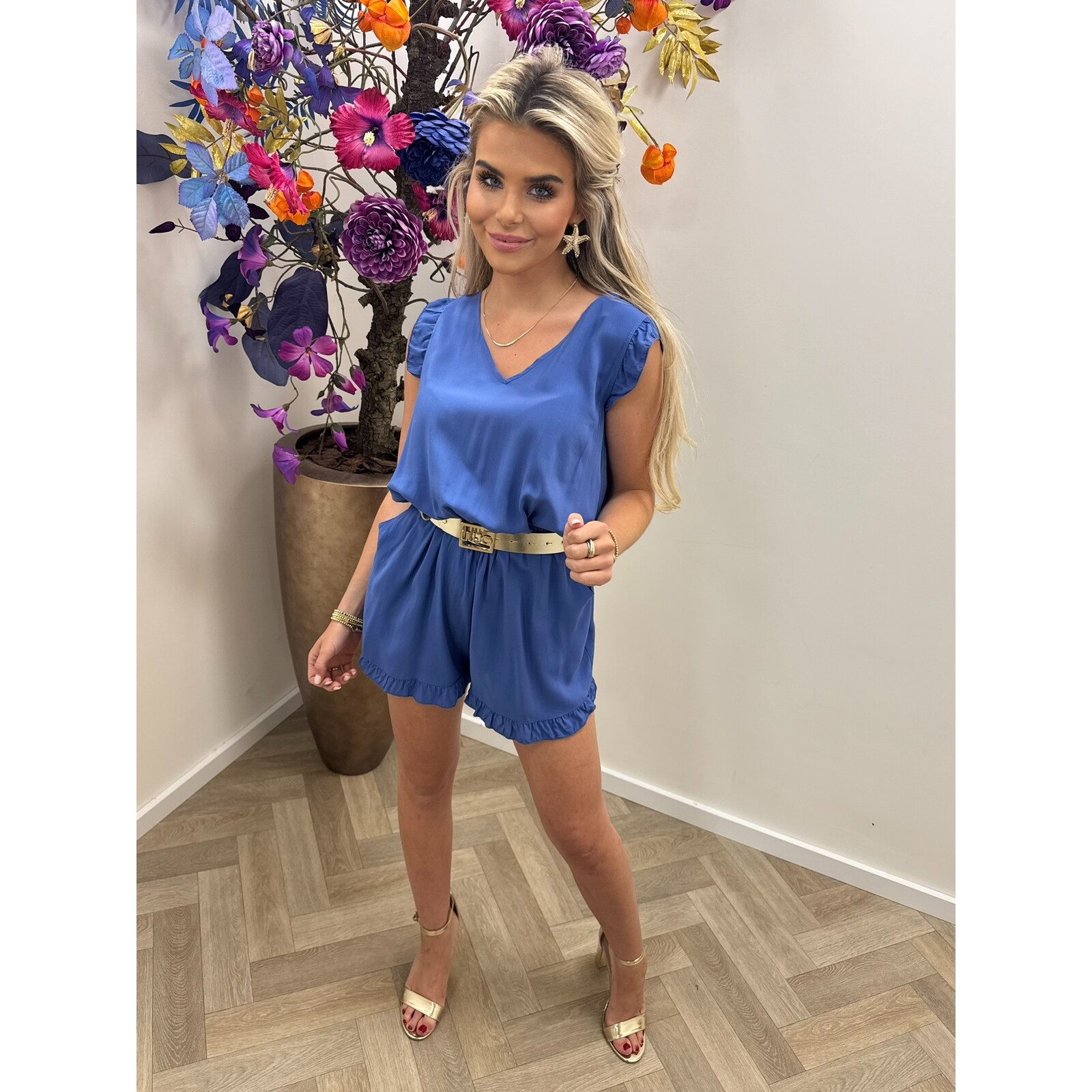 Jumpsuit Mini ruffle Kobalt CM310-2