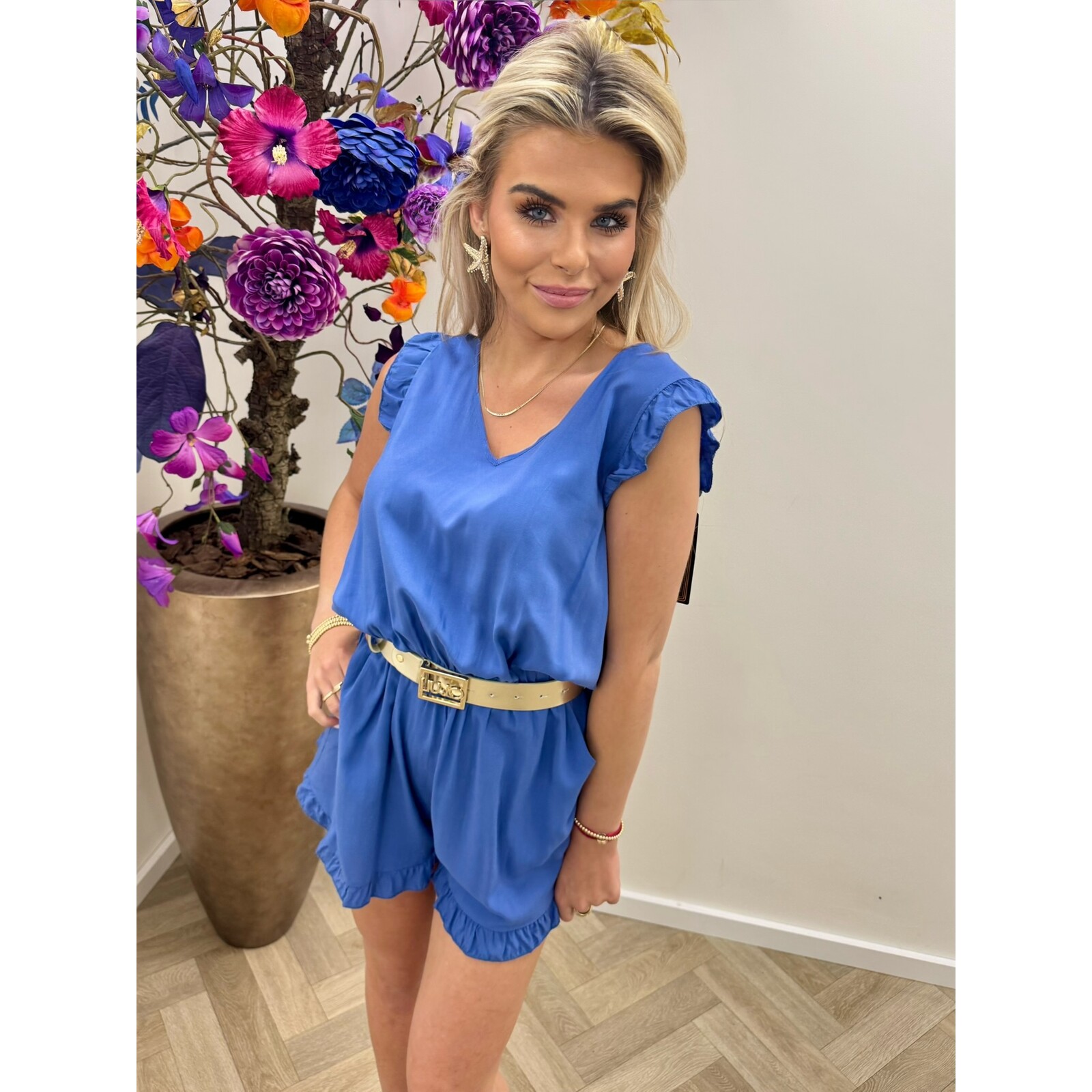 Jumpsuit Mini ruffle Kobalt CM310-2