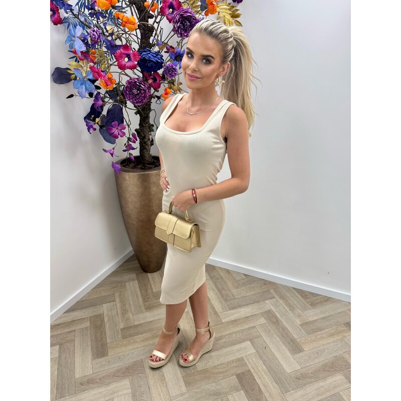 Basic Rib Dress Sanne Beige