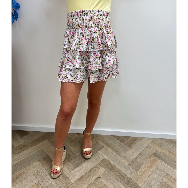 Skirt Flower Ruffle Light yellow G20-1