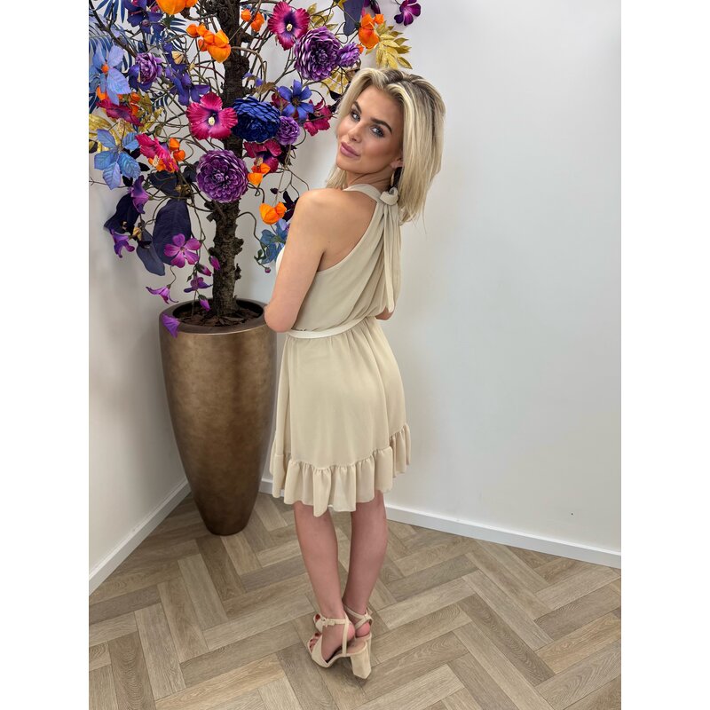 Basic Halter Dress Beige