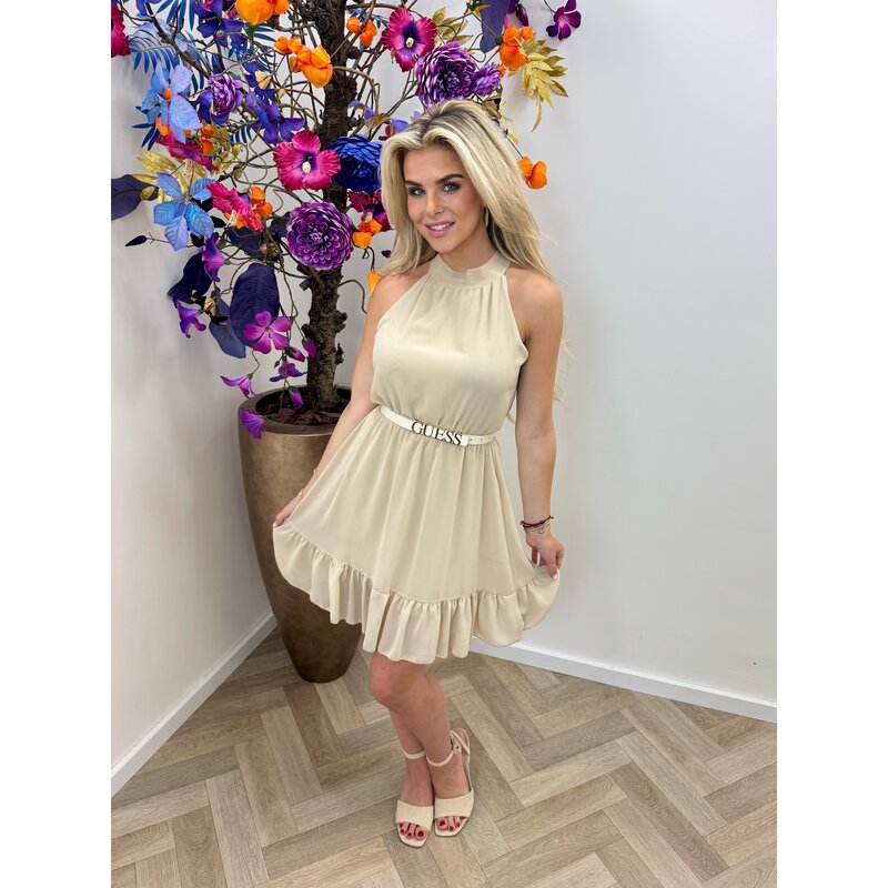 Basic Halter Dress Beige