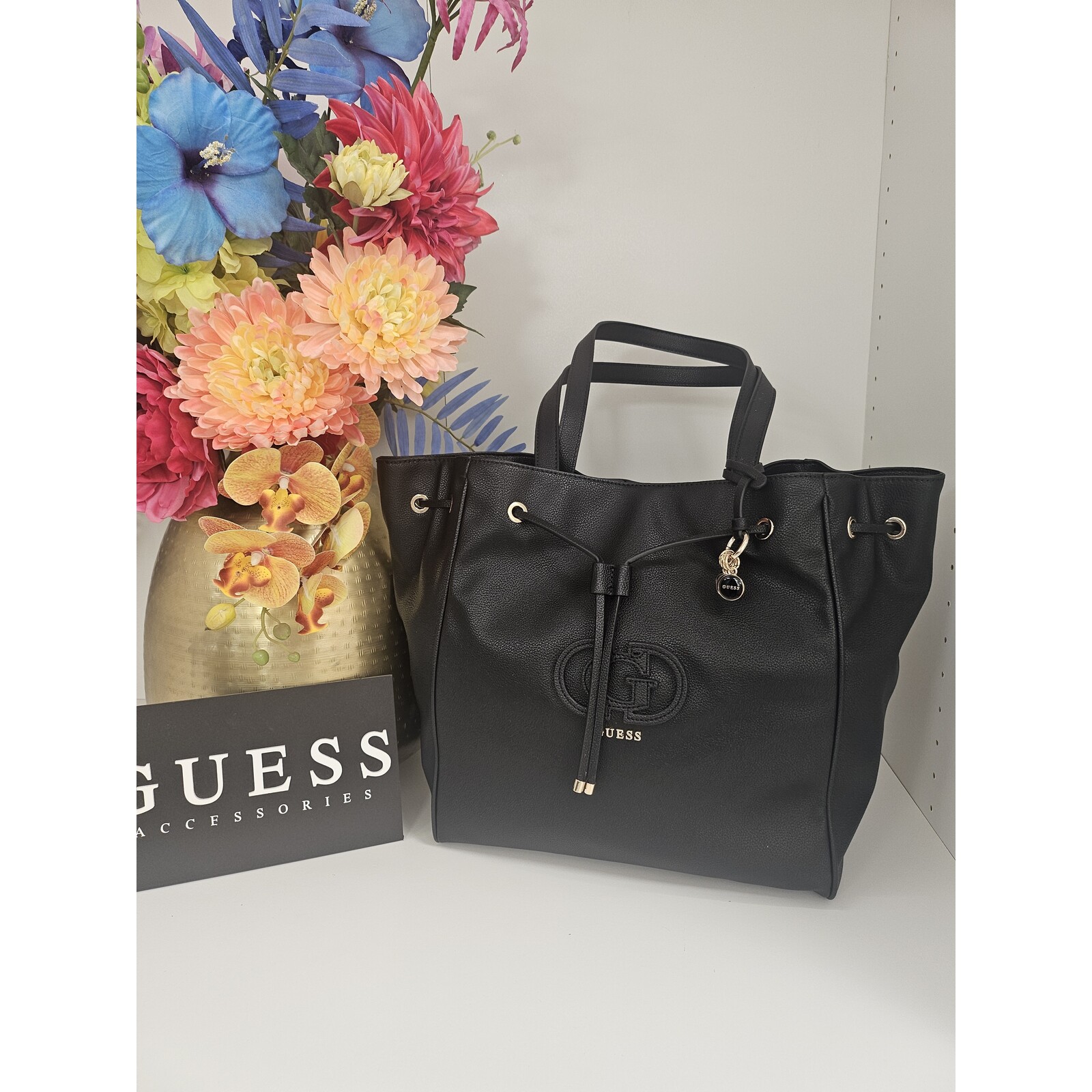 Guess Bag Calebra Drawstring Tote Black Guess 558