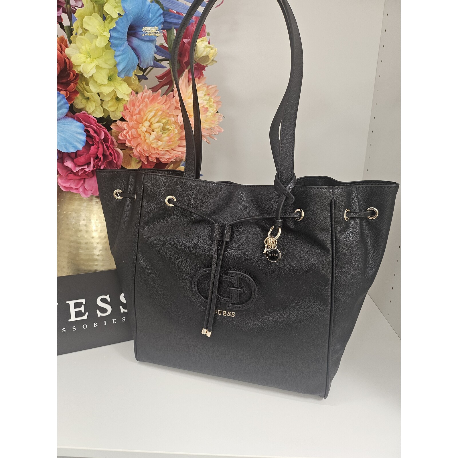 Guess Bag Calebra Drawstring Tote Black Guess 558