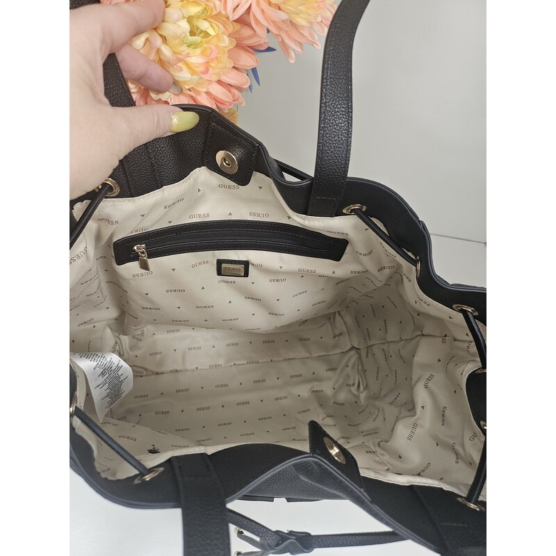 Bag Calebra Drawstring Tote Black Guess 558