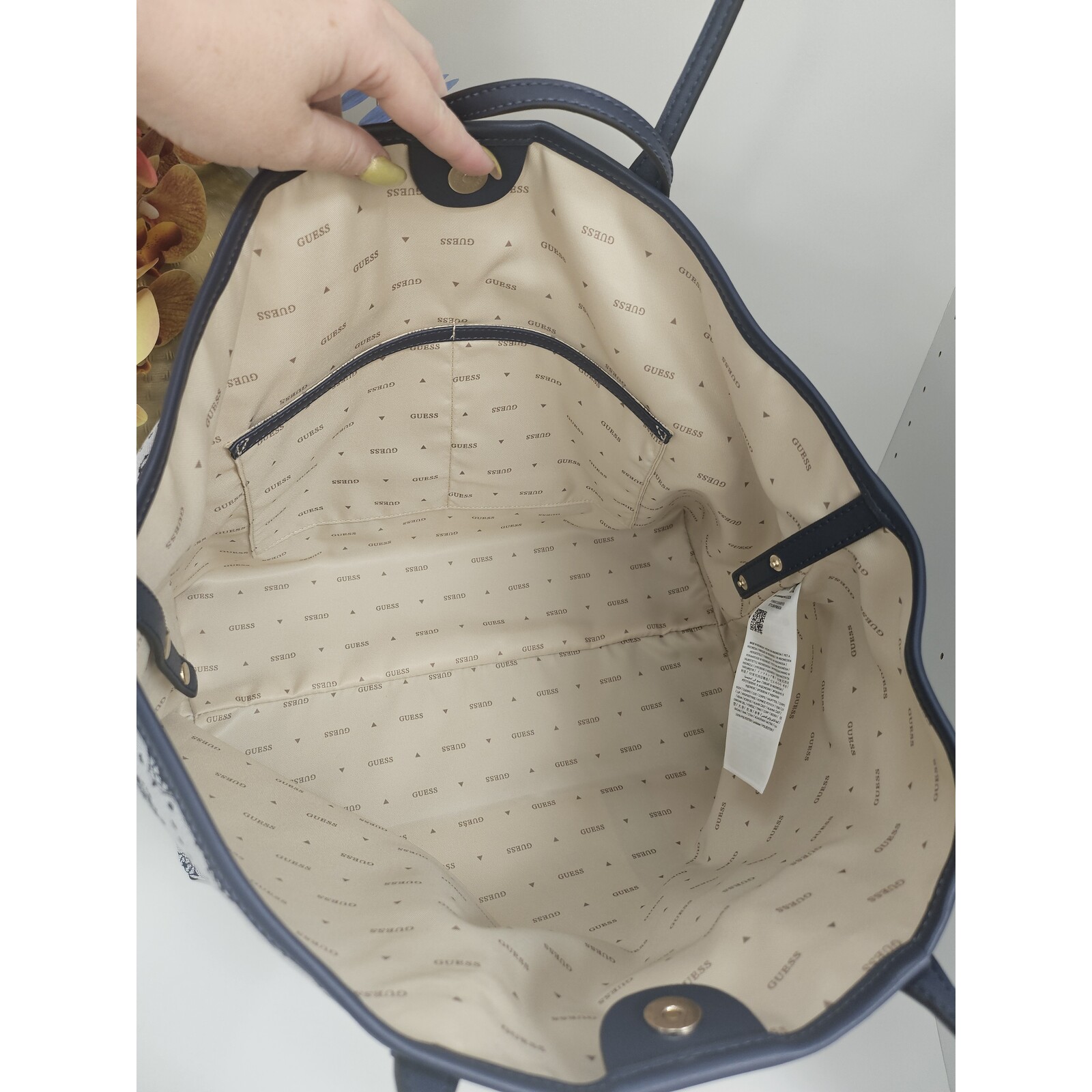 Guess Toto Bag Neda Large 2 in 1 Logo Navy Guess 560