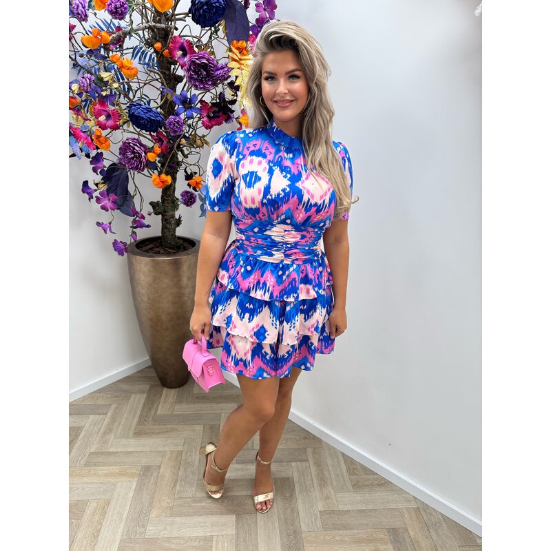 Dress Mila Print kobalt pink CY4280B