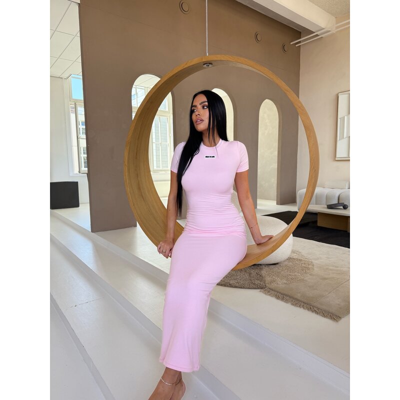 Rib Dress Donna Unique Powder Pink The Label