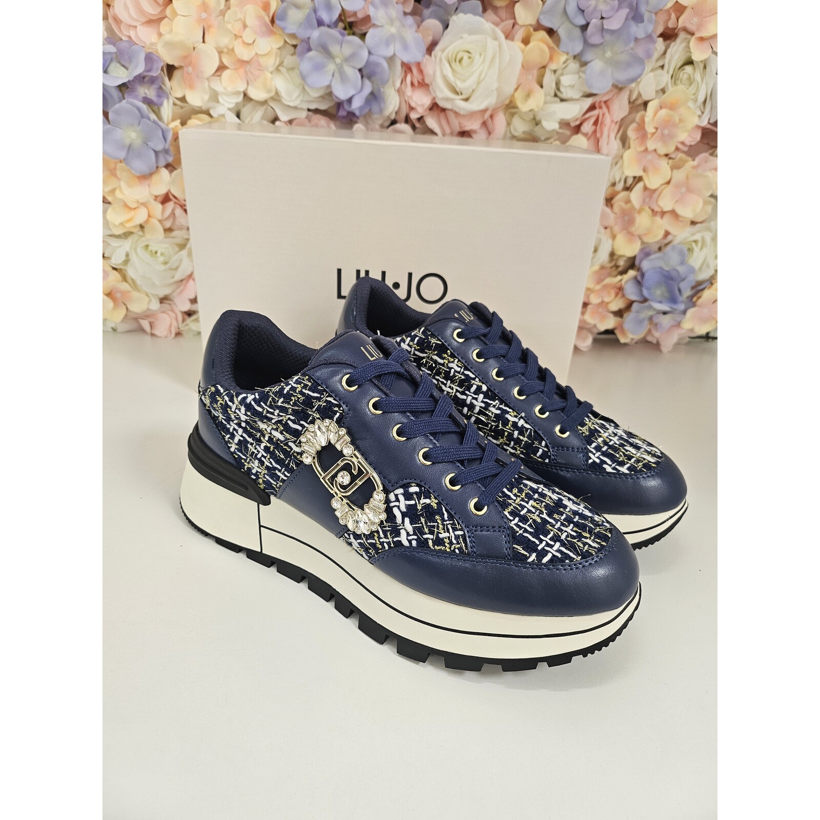 Liu-Jo Sneakers Amazing Calf Leather Boucle Blue Liu Jo 1803